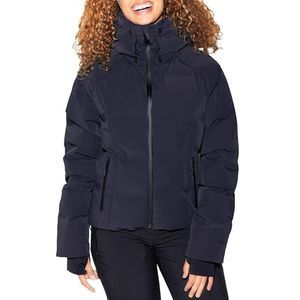 Halfdays Womens Georgie Black Hooded Heavy Winter Puffer Jacket Coat NWT